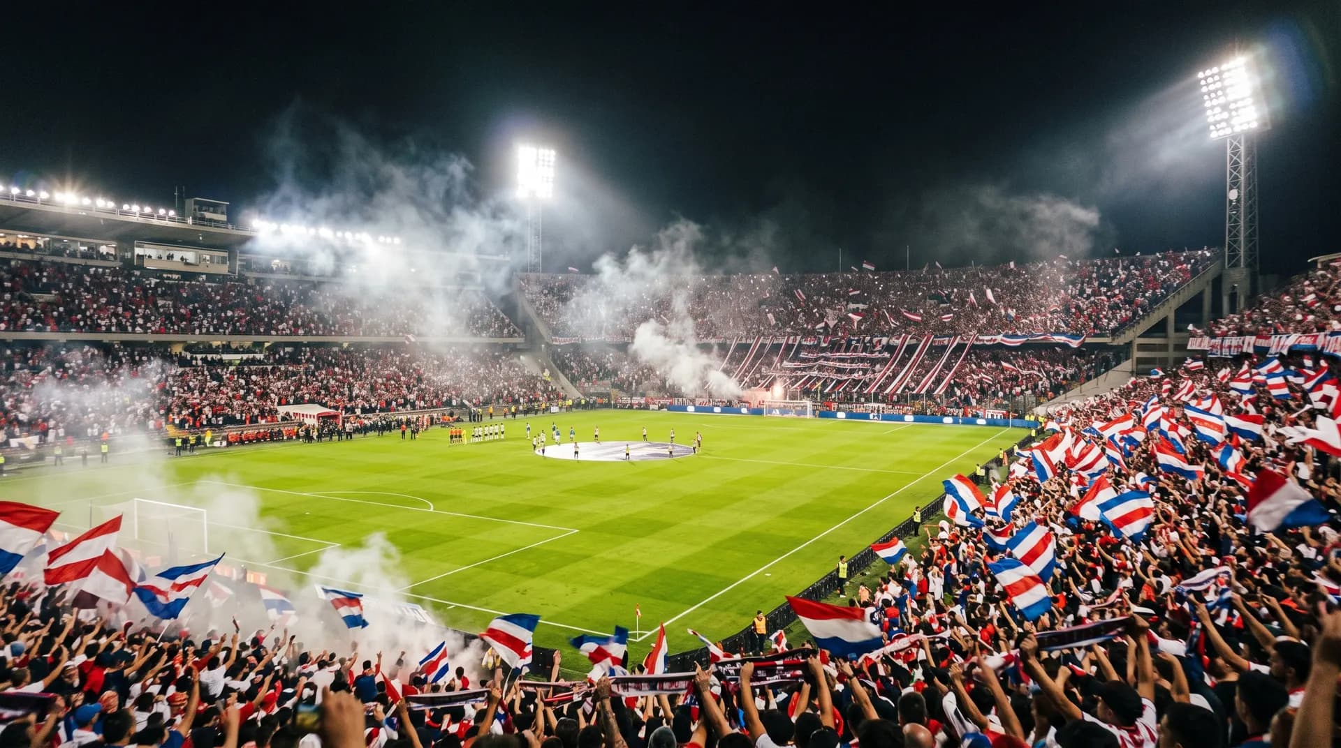 General view of an empty football stadium before the Rubio Ñú vs 2 de Mayo match