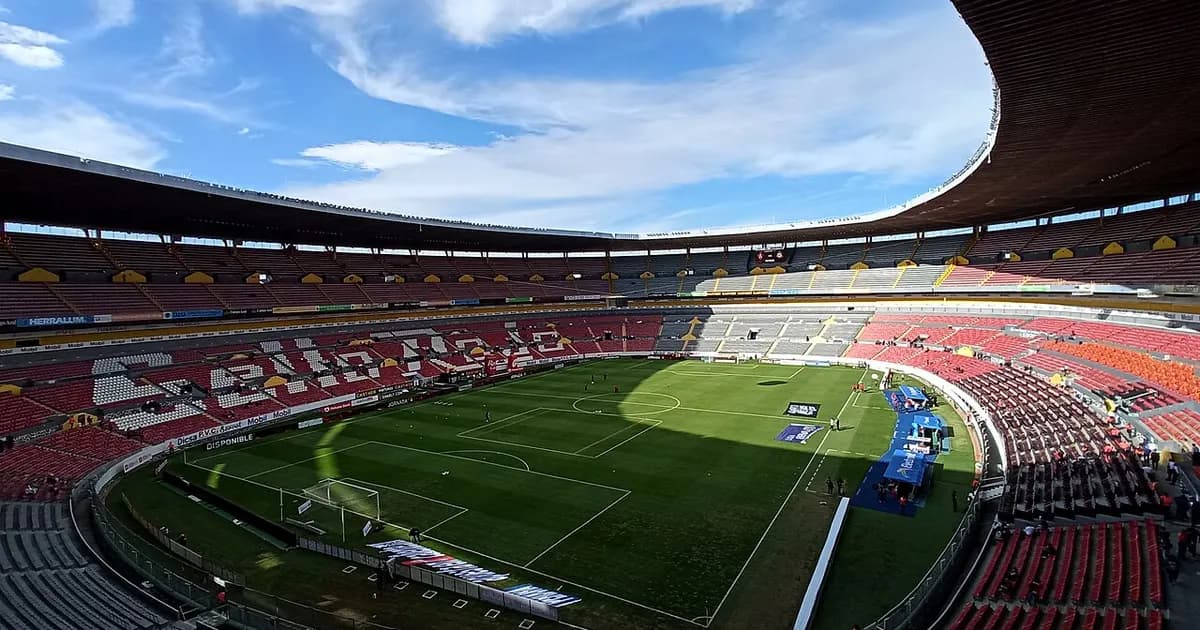 General view of Estadio Jalisco's stands and pitch ahead of kickoff