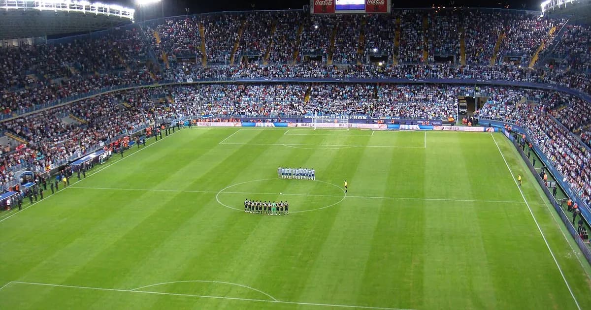 General view of La Rosaleda stadium ahead of the Málaga vs Villarreal match