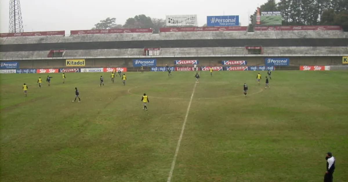 Das Defensores del Chaco Stadion vor dem Spiel zwischen Olimpia und Nacional Asunción in voller Vorbereitung
