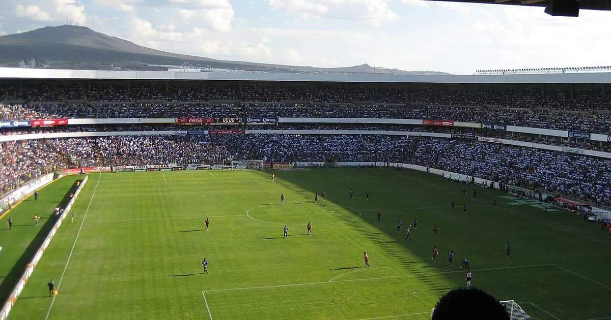 General view of the Estadio Corregidora pitch and stands before kickoff between Querétaro and León