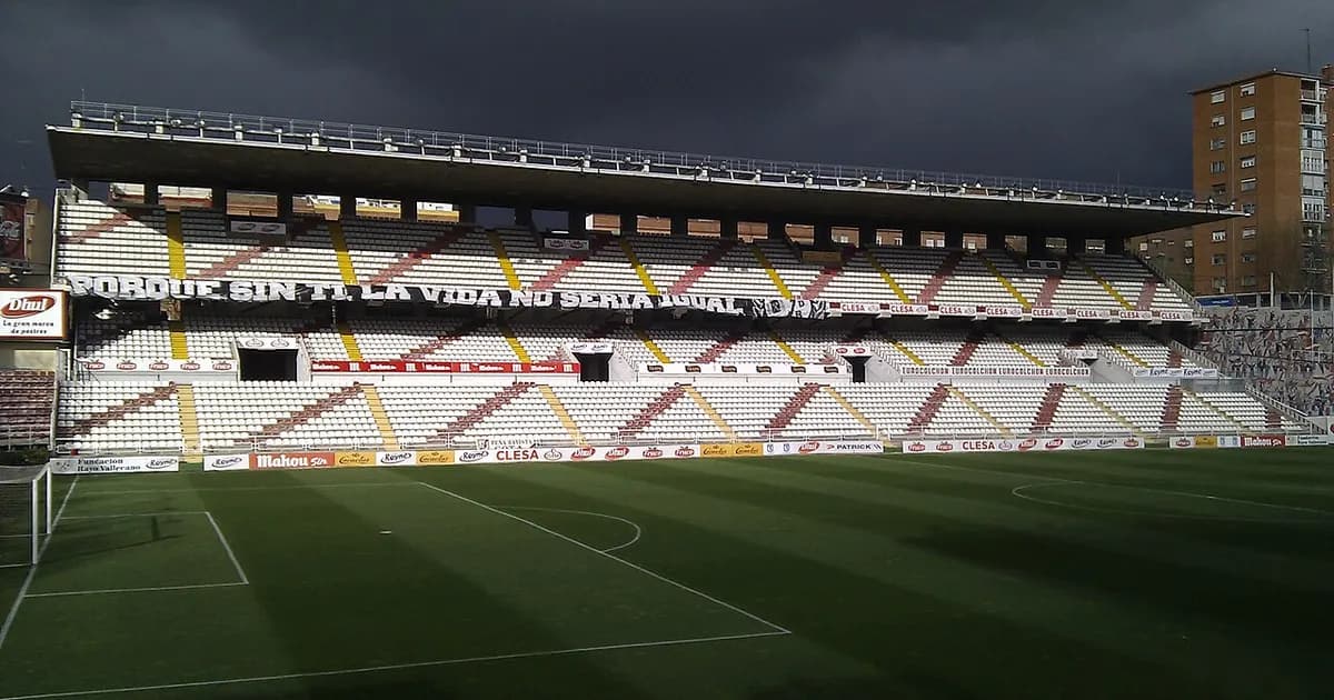 General view of a football stadium's pitch and stands before kickoff