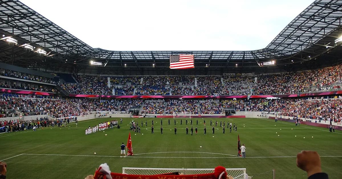 Vista dello stadio Red Bull Arena vuoto prima dell'inizio della partita tra Red Bull New York e St. Louis CITY SC